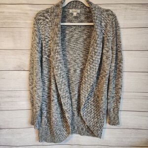6/$30 SALE Dressbarn Cardigan Large Gray Knit Open Front Cozy Soft Chic